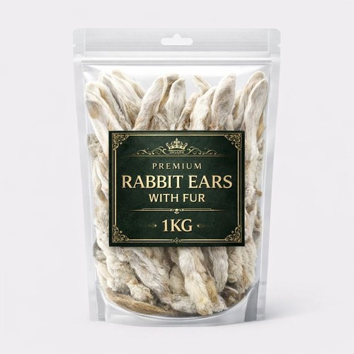 1kg natural rabbit ears with - 1kg,